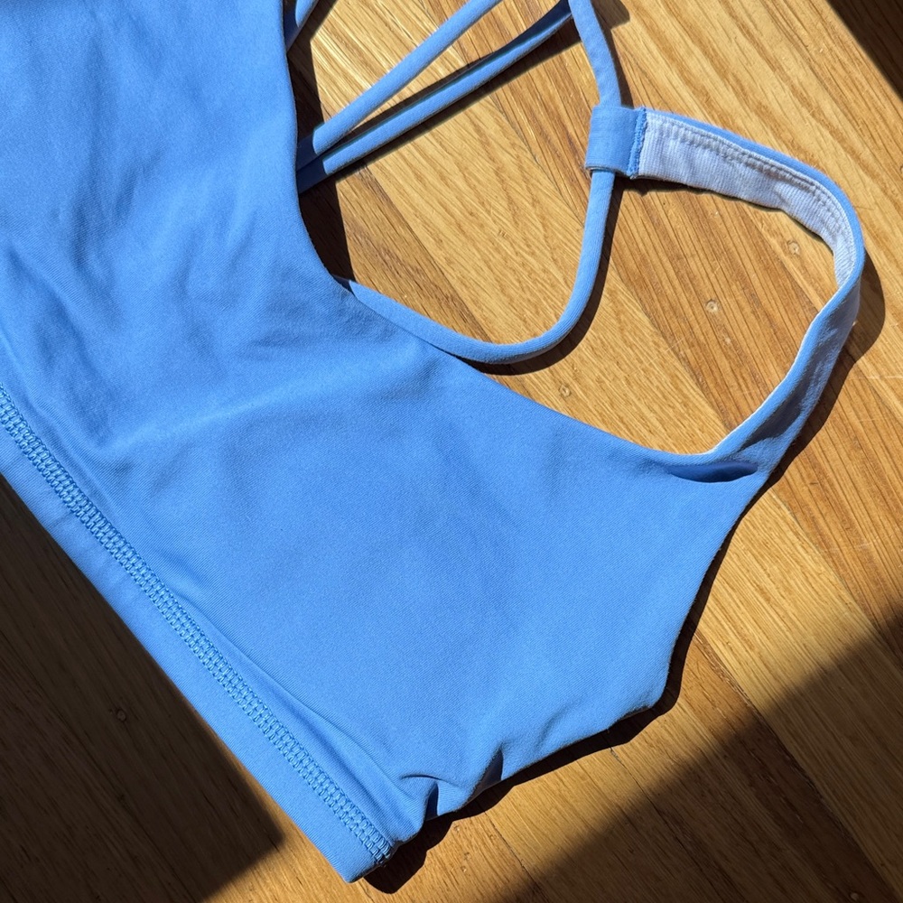 Purple Blue Strappy Sports Bra - Picture 2 of 8